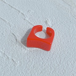 Красный Летние кольца-манжеты из смолы для женщин, прямоугольные, красные, внутренний диаметр: 17 мм