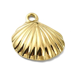 Shell Shape Ионное покрытие (ip) 304 подвески из нержавеющей стали, реальный 18 k позолоченный, формы раковины, 18x18.5x4 мм, отверстие : 2 мм