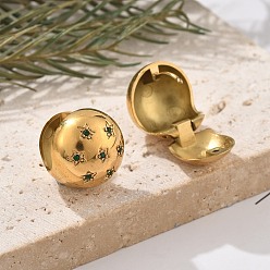 Золотой 304 из нержавеющей стали горный хрусталь серьги обруча, круглые, золотые, 15 мм