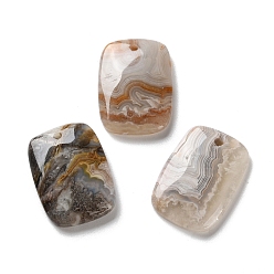 Мексиканский Агат Природные мексиканские подвески Агат, прямоугольник амулеты, 24.5~25x17.5~18x4~4.5 мм, отверстие : 1.5 мм