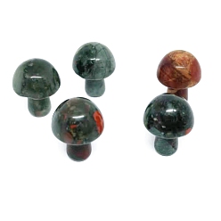 Гелиотроп Фигурки целебных грибов из натурального кровавого камня, Украшения из камня с энергией Рейки, 20 мм