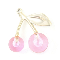 Pink Гальваническое покрытие акриловые большие подвески, вишня, розовые, 56x53x23 мм, отверстие : 3 мм