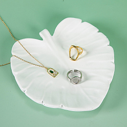 Белый Подносы дисплея ювелирных изделий смолаы листа, держатели органайзера для колец, , хранение браслетов, фото реквизит, белые, 15x15x1.75 см