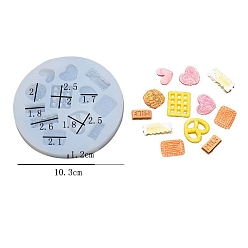 Mixed Shapes Cookie DIY Food Grade Silicone Fondant Molds, for Chocolate Candy Making, Mixed Shapes, 103x12mm, Inner Diameter: 17~25mm