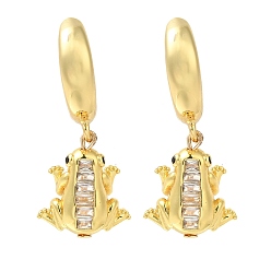 Настоящее золото 18K Серьги-кольца из латуни с микропаве из кубического циркония, долговечный, без свинца и без кадмия, реальный 18 k позолоченный, 30.5x13 мм