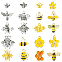 (52) Непрозрачная лаванда 80 шт 20 стили подвески из сплава, темы пчел, разноцветные, 10~24x11~26 мм, 4 шт / стиль