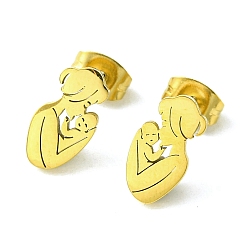 Human Thanksgiving Day Theme 304 Stainless Steel Stud Earrings, Human, 12x6mm