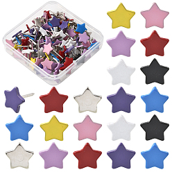 Star 100Pcs Iron Drawing Pins, for Photos Wall, Maps, Bulletin Board or Corkboards, Star, 11x11.5x14.5~15mm