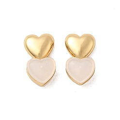 Сердце Силиконовые гайки для ушей, с латунной фурнитурой , золотые, сердце, 12x6.5x4.5 мм, отверстие : 0.5 мм