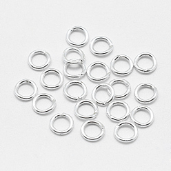 Серебро 925 Замкнутые соединительные кольца из стерлингового серебра, спаянные между собой, круглые, серебряные, 4x0.7 мм