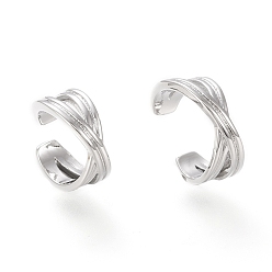 Платина Латунь манжеты серьги, X форму, платина, 11x10.5x4.5 мм, внутренний диаметр: 9.5 мм