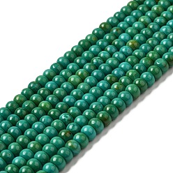 Vert Mer Chapelets de perles howlite naturelles , teint, rondelle, vert de mer, 6~6.5x4~4.5mm, Trou: 1mm, Environ 90 pcs/chapelet, 15.55~15.67'' (39.5~39.8 cm)