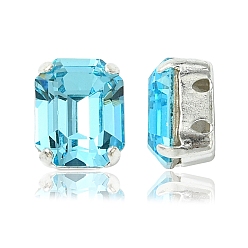 60010 Aqua Bohemica Пришивные чашки preciosa® maxima crystal, многожильных ссылки, чешский хрусталь, с настройками латуни, 719 37 408 восьмиугольник, серебряные, 60010 аква богемика, 10x8 мм
