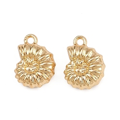 Золотой Подвески из сплава с морской тематикой, форма раковины, золотые, 16x12x5 мм, отверстие : 1.8 мм