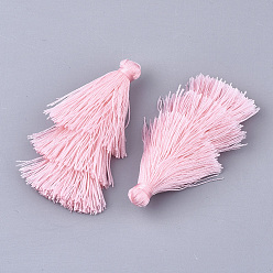 Pink Полиэстер кисточка большие подвесные украшения, розовые, 65~72x25~28 мм