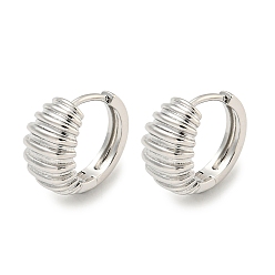 Real Platinum Plated Brass Hoop Earrings, Real Platinum Plated, 14x8.5mm