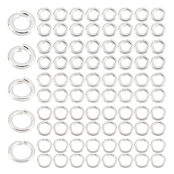 Серебро 250шт. 5 размеры стойка покрытие латунные соединительные кольца, открытые кольца прыжок, долговечный, серебряные, 4~4.5x0.6~1 мм, внутренний диаметр: 2~2.8 мм, 50шт / размер