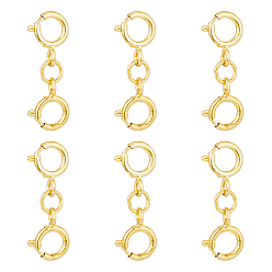 Золотой 6 шт. 925 застежки с двойным пружинным кольцом из стерлингового серебра, золотые, 16 мм