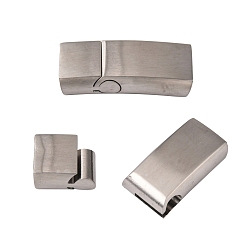 Нержавеющая Сталь Цвет Не тускнеет 316 хирургические штыковые застежки из нержавеющей стали, прямоугольные, цвет нержавеющей стали, 33x13.5x8~8.5 мм, внутренний диаметр: 12x6 мм