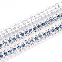 Васильковый Железо горный хрусталь чашка цепи, с катушкой, серебряные, васильковый, 8.5x3 мм, около 14.99 футов (4.57 м) / рулон