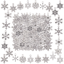 Античное Серебро 120 шт 12 подвески из сплава в тибетском стиле, без кадмия и без свинца, снежинка, античное серебро, 15~26x13~19x1~2.5 мм, отверстие : 1.5~2 мм, 10 шт / стиль