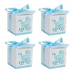 Аква Полая коляска bb автомобиль перевозки коробка конфет свадьба подарки с лентами, вода, 6x6x6 см