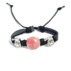 Rosenquarz Natürlichen Rosenquarz Armbänder, Weihnachtsmann, 7-1/8 Zoll (18 cm)