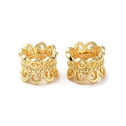 Echt 18 k vergoldet Messing Perlen, Cadmiumfrei und Nickel frei und Bleifrei, Kolumne, echt 18 k vergoldet, 6.5x5 mm, Bohrung: 4 mm