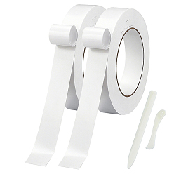 White 20M Cloth Adhesive Tape, with ABS Plastic Letter Opener Knife Tools, White, 25mm