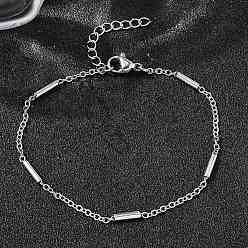 Нержавеющая Сталь Цвет 304 из нержавеющей стали ссылка браслеты, браслеты-цепочки для женщин, колонка, цвет нержавеющей стали, 6-1/2 дюйм (16.5 см)