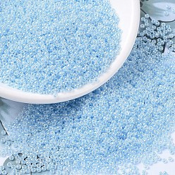 (RR524) Sky Blue Ceylon MIYUKI Round Rocailles Beads, Japanese Seed Beads, 11/0, (RR524) Sky Blue Ceylon, 2x1.3mm, Hole: 0.8mm, about 50000pcs/pound