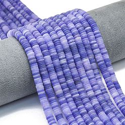Сланцево-синий Бусины из натурального белого нефрита, матовые, дисковые бусы, Heishi бусы, окрашенные, синевато-серый, 6~6.5x1~1.5 мм, отверстие : 0.9 мм, о 242~244 шт., 15.16~15.35 дюйм (38.5~39 см)
