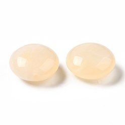 Navajo White Transparent Acrylic Beads, Two Tone, Flat Round, Navajo White, 15.5x8mm, Hole: 1.5mm, about: 390pcs/500g