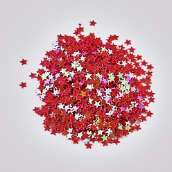(123L) Белый крем непрозрачный блеск Украшение аксессуаров пластиковая пайетка / блестки бисер, нет отверстий / неосвещенных бусинок, звезда, красные, 3x3x0.3 мм, о 264705 шт / фунт