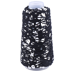 Черный 150м хлопковая нить, с блестками, для аксессуаров для одежды, чёрные, 1 мм, около 164.04 ярдов (150 м) / рулон