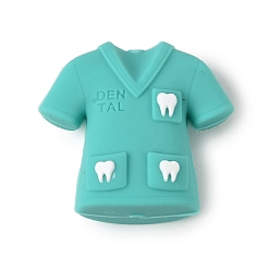 Clothes Силиконовые бусины на тему стоматологии, фокусные бусы, зелёные, одежда, 28x30x13.5 мм, отверстие : 2.5 мм