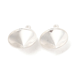 Серебро Ионное покрытие (ip) 304 подвеска из нержавеющей стали с заостренной задней частью и стразами, конус, полированный, серебряные, пригодный для стразов 13.5 мм, 17x14.5x5.5 мм, отверстие : 1.2 мм