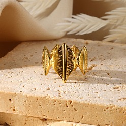 Лист 304 открытые манжеты из нержавеющей стали для женщин, реальный 18 k позолоченный, лист, 18 мм