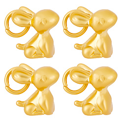 Матовый Золотой Цвет 20шт. матовые стильные сплавные подвески в виде кролика, с прыжковых колец, без кадмия и без свинца, матовый золотой цвет, 12x8x11 мм, отверстие : 4 мм, 20 шт / коробка