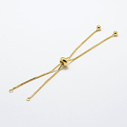 Real 18K Gold Plated DanLingJewelry Rack Plating Eco-Friendly Brass Chain Bracelet Making, Long-Lasting Plated, Slider Bracelets Making, Cadmium Free & Lead Free, Real 18K Gold Plated, Single Chain Length: about 115~120mm