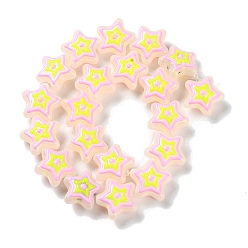 Папайя Оранжевый Стеклянные бусины из имитации нефрита, бусины ручной работы, с эмалью, звезда, papayawhip, 21.5x22x11 мм, отверстие : 1.3 мм, около 20 шт / нитка, 14.96 дюйм (38 см)