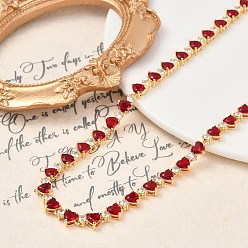 Золотой Женские ожерелья в форме сердца из латунного огнеупорного кирпича и прозрачного кубического циркония, золотые, 17.24 дюйм (43.8 см)