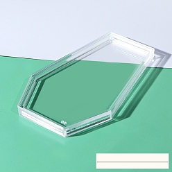 Polygon Transparent Acrylic Borders, for DIY Flowing Sand Material, Polygon, 120x80mm, Hole: 1mm