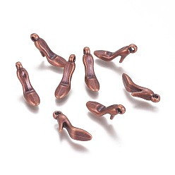 Red Copper CCB Plastic Pendants, High-Heeled Shoes, Red Copper, 23x10.5x6.5mm, Hole: 1.6mm