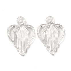 Heart Valentine's Day Transparent Acrylic Pendants, Clear, Heart, 30.5x20.5x4.5mm, Hole: 3mm, about 354pcs/500g
