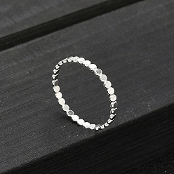 Серебро 925 плоские серебряные кольца с бусинами для женщин, простые кольца, серебряные, 1.8 мм, размер США 6 (16.5 мм)