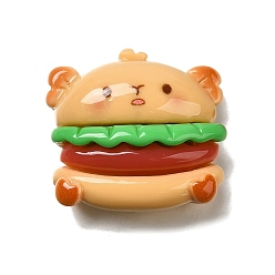 Hamberger Кабошоны из непрозрачной смолы в форме кошки, гамбургер, 22x25.5x8.5 мм