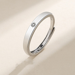 Платина Регулируемые кольца для пальцев из сплава Sun, платина, внутренний диаметр: регулируемый