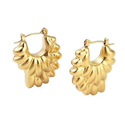 Chapado en Oro Real 18K Pendientes de aro de acero inoxidable, joyas para mujeres, alas, real 304 k chapado en oro, 18 mm