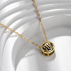 Дева Латунный паве кубический цирконий камень рождения созвездие кулон кабель цепочка ожерелья, золотые, Дева, 18.35 дюйм (46.6 см)